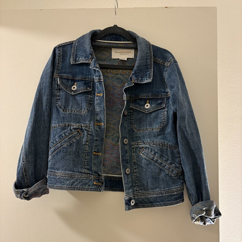 Anthropologie Denim Jean Jacket in Medium Blue